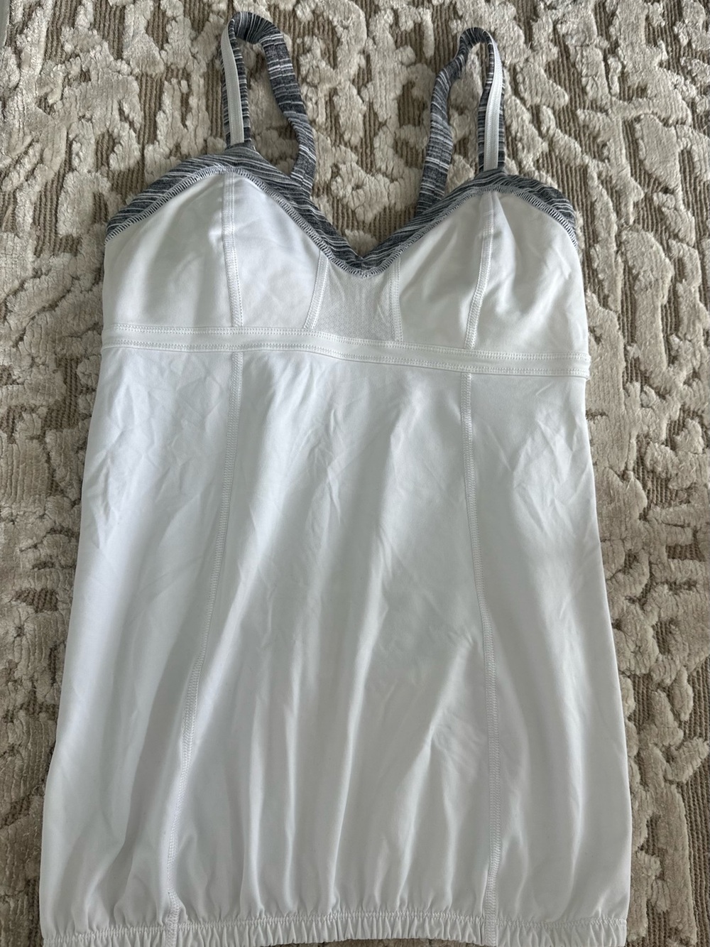lululemon athletica White Chemise with Heathered Gray Trim